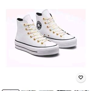 White High-Top Converse Chuck Taylor AS Splatter Platform Size 10 White/Storm W